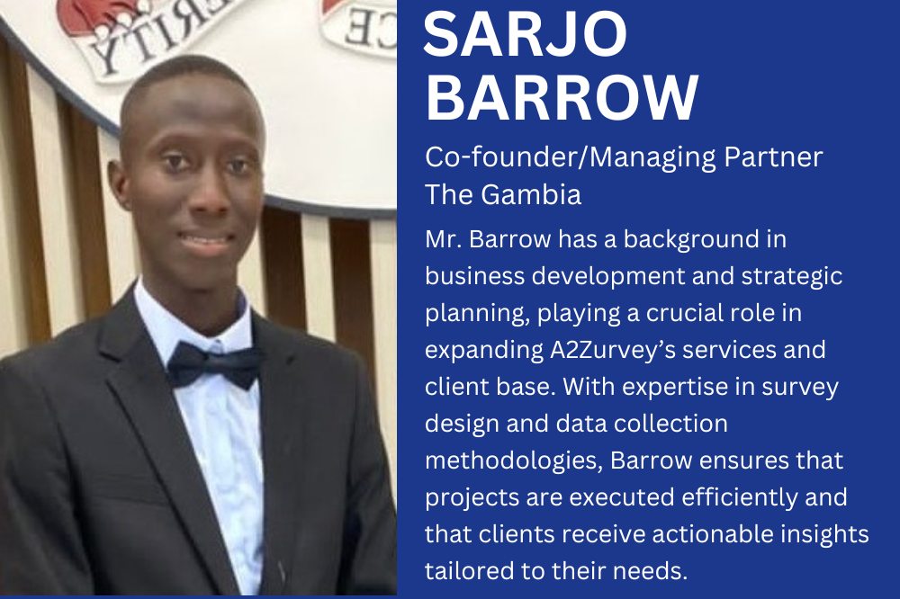 Sarjo Barrow A2Zurvey co-founder